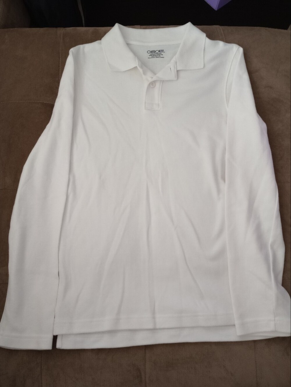 Kids - Cherokee White Collared Long Sleeve
